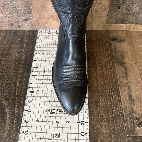 Tony Lama Vintage Classic Black Western Cowboy Boots Mens 10 EE - Picture 8 of 12